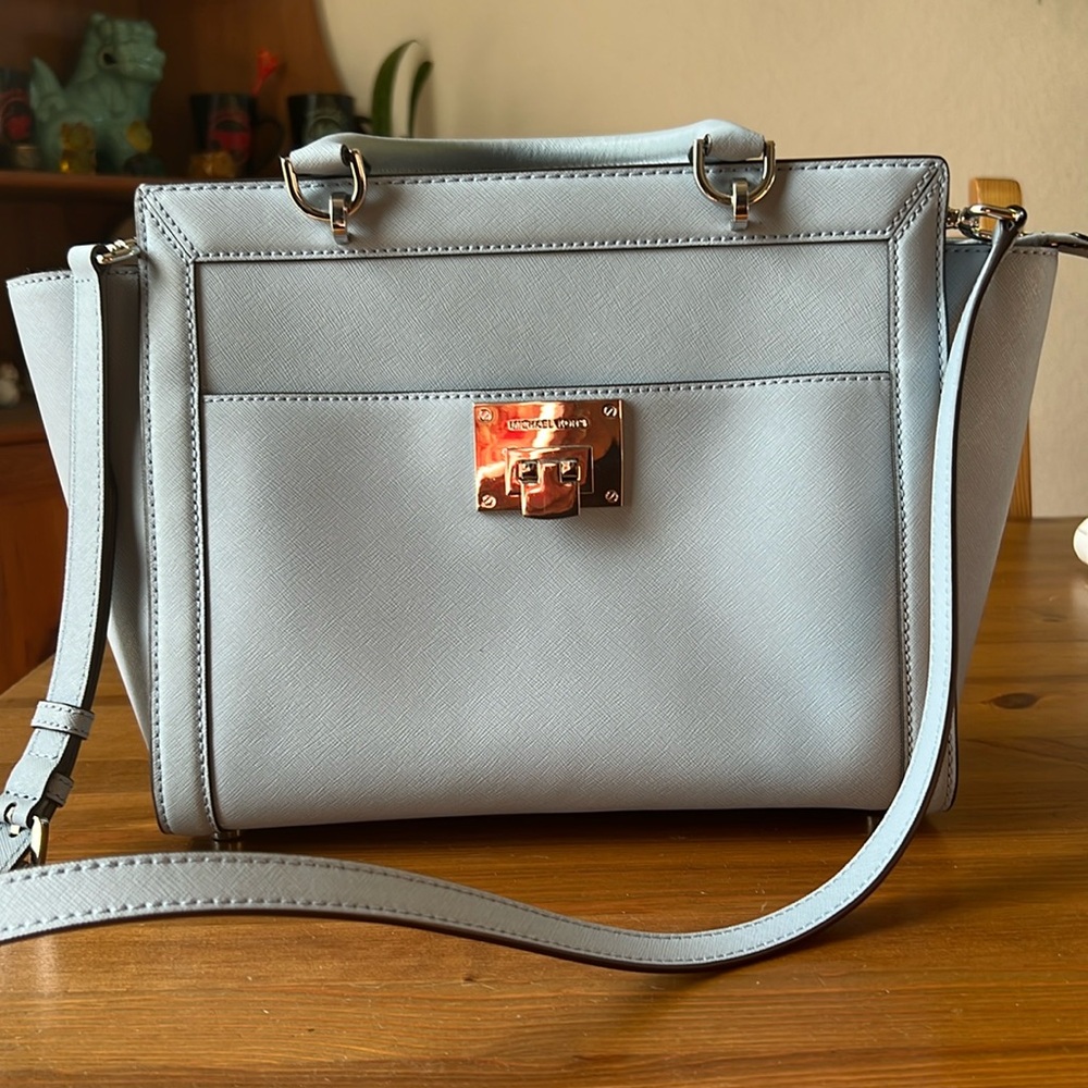 Michael kors Tina large satchel bag light blue